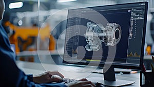 Engineering Designer : a mechanical engineering design software on a computer screen