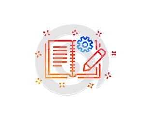 Engineering documentation line icon. Technical instruction sign. Vector