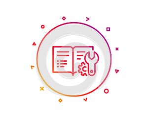 Engineering documentation line icon. Technical instruction sign. Vector