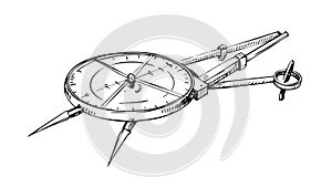 Engineering Drafting Compass Tool Vector Design Generative AI