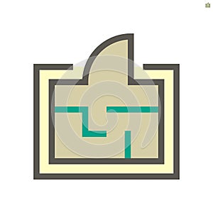 Engineering drawing plan icon