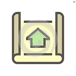 Engineering drawing plan vector icon