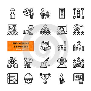 Engineering and engineer icon set