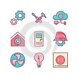 Engineering house icons. Engineering and construction icons. design icons.