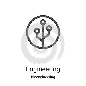 engineering icon vector from bioengineering collection. Thin line engineering outline icon vector illustration. Linear symbol for
