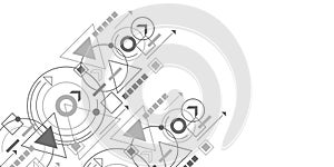 Engineering ideas and innovations. Technical drawing. Technological background . Vector illustration
