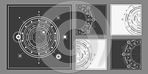 Engineering ideas and innovations. Technical drawing. Technological background . Vector illustration