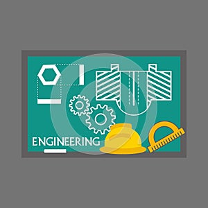 Engineering illustration Vector Art Logo Template and Illustration