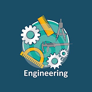 Engineering illustration Vector Art Logo Template and Illustration