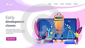 Engineering for kids concept landing page.