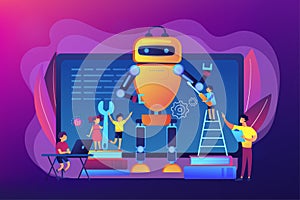 Engineering for kids concept vector illustration.