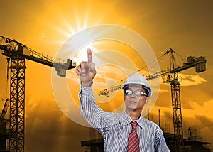 Engineering man working in construction site