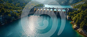 Engineering Marvel: Serene Hydroelectric Dam. Concept Architecture, Environmental Impact, Renewable