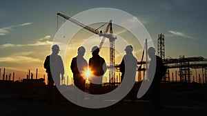 Engineering marvels, Silhouette of team at construction site