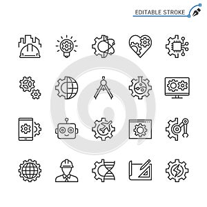 Engineering outline icon set