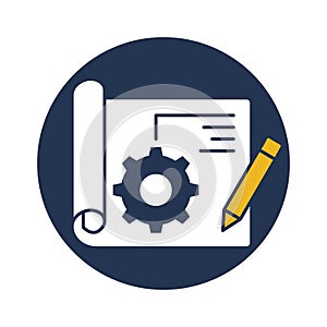 Engineering paper Isolated Vector icon Which can easily modify or edit