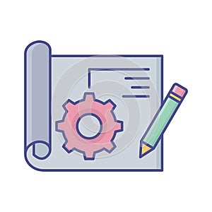 Engineering paper Vector Icon which can easily modify or edit