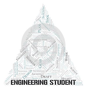 Engineering Student typography word cloud create with the text only