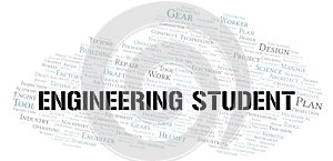 Engineering Student typography word cloud create with the text only