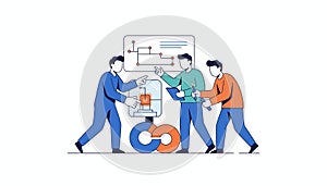 Engineering team collaborating on devops process deployment pipeline