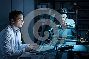 Engineering team working in the lab