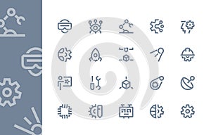 Engineering and technology icons. Line series