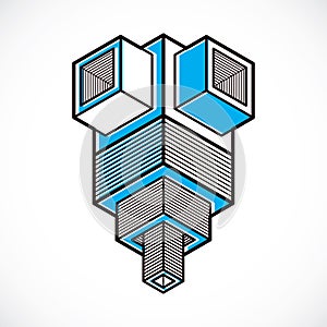 Engineering three-dimensional construction, abstract trig