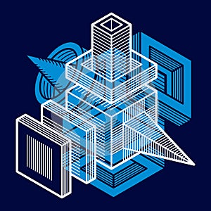 Engineering three-dimensional construction, abstract trig