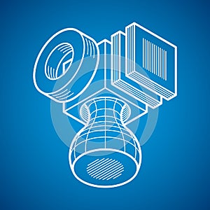 Engineering three-dimensional construction, abstract vector trig