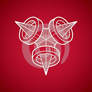 Engineering three-dimensional construction, abstract vector trig