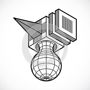 Engineering three-dimensional construction, abstract vector trig