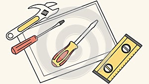 Engineering tools on blueprint, symbolizing design and repair. vector design Generative AI