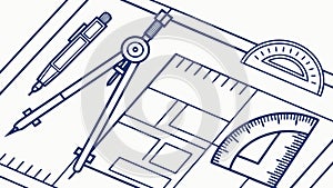 Engineering Tools on Blueprint for Technical Design, vector design Generative AI