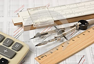 Engineering tools on technical drawing