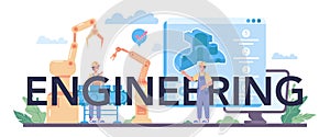 Engineering typographic header. Technology and science. Professional occupation