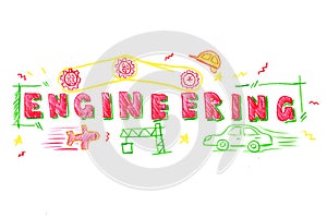 Engineering word illustration