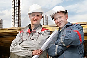 Engineers builders at construction