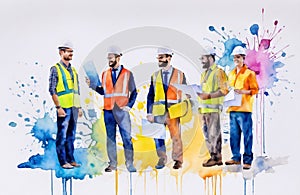 Engineers day watercolor Illustration background. Labors day watercolor Illustration background. Greeting for 15 September