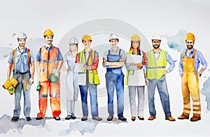 Engineers day watercolor Illustration background. Labors day watercolor Illustration background. Greeting for 15 September