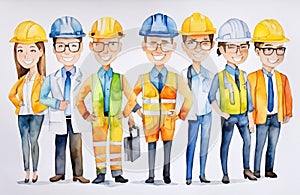 Engineers day watercolor Illustration background. Labors day watercolor Illustration background. Greeting for 15 September