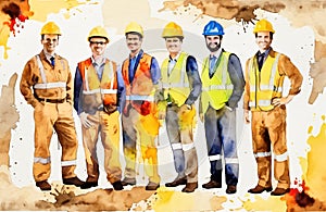 Engineers day watercolor Illustration background. Labors day watercolor Illustration background. Greeting for 15 September