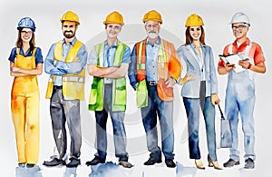 Engineers day watercolor Illustration background. Labors day watercolor Illustration background. Greeting for 15 September