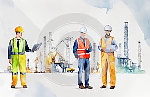 Engineers day watercolor Illustration background. Labors day watercolor Illustration background. Greeting for 15 September