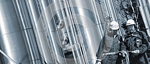 Engineers with gas pipelines