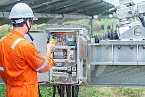 Engineers used a Thermo gun for checking the temperature of the equipment to confirming systems working normally. Concepts