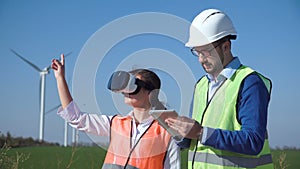 Engineers using virtual reality