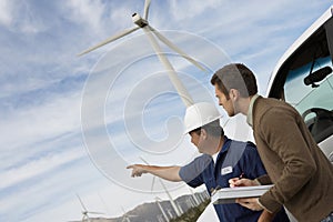 Engineers At Wind Farm