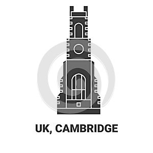 England, Cambridge, travel landmark vector illustration