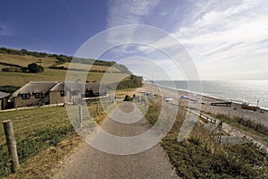 England devon jurassic coast branscombe mouth beach photo