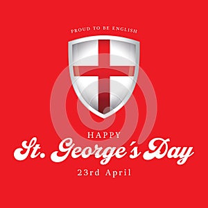 England flag Saint George Day shield ribon sign